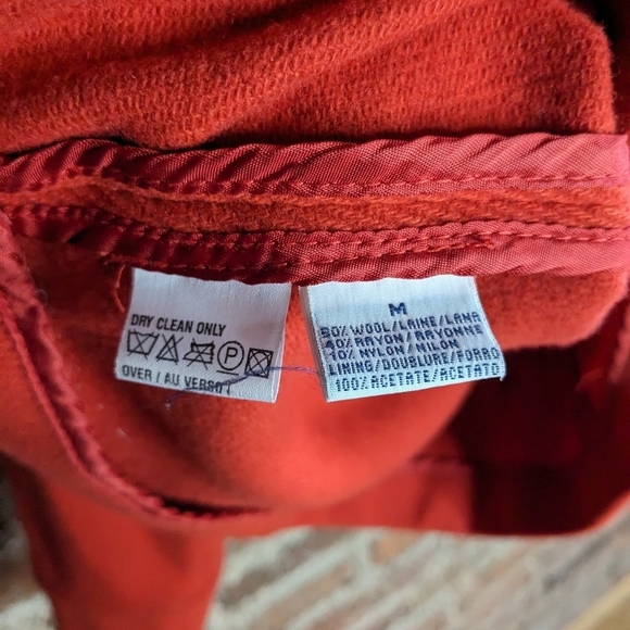 Liz Claiborne Lizsport Medium Orange Wool Blend Button Up Jacket - Picture 4 of 8